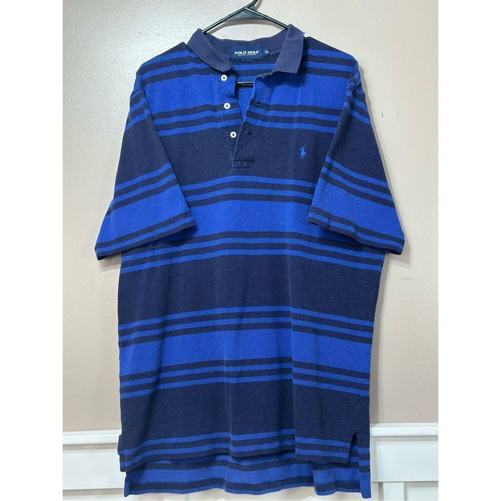 Vintage Polo Golf Ralph Lauren Stripe Classic Polo Golf Shirt Men's XL